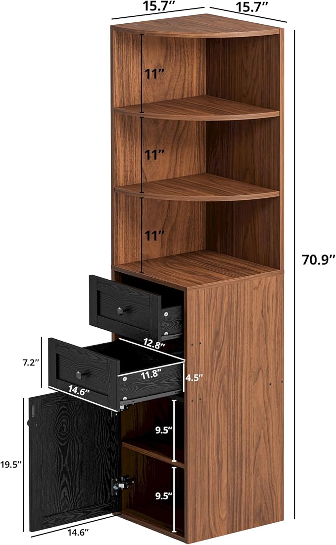 IRONCK Corner Bookshelf and Bookcase - Image 2