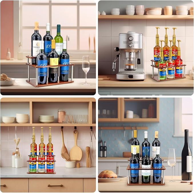 Coffee Syrup Organizer Rack, 2-Tier Coffee Syrup Stand Holder - Image 9