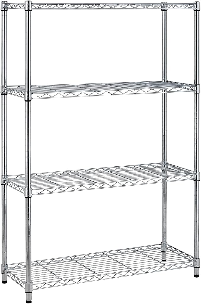 PayLessHere | 4-Tier Wire Shelf | 36"x14"x54" | Chrome | Adjustable Racks | by BestOffice
