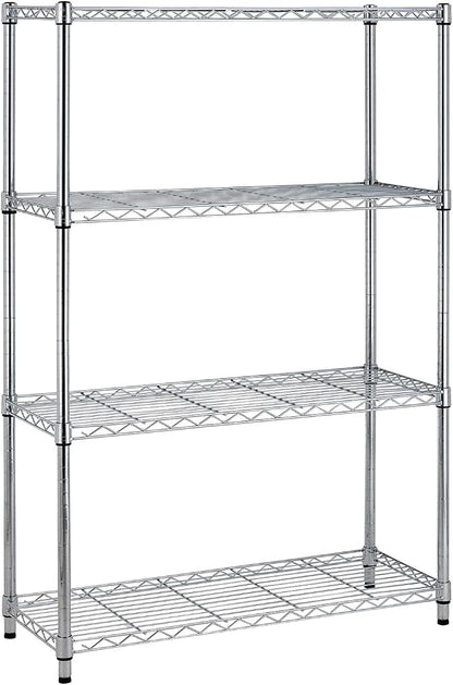 PayLessHere | 4-Tier Wire Shelf | 36"x14"x54" | Chrome | Adjustable Racks | by BestOffice