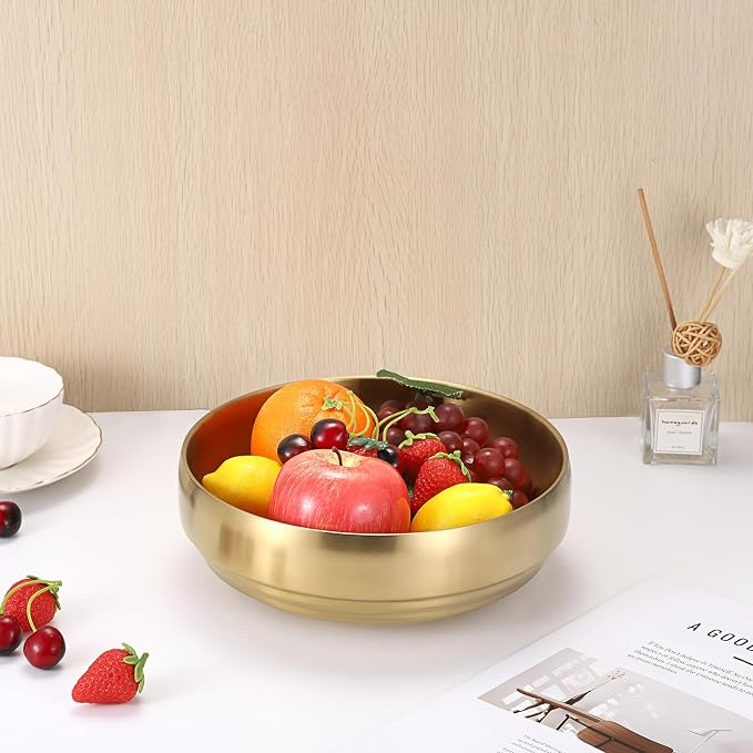 9.1 Inches Stainless Steel Bowl Decorative Key Bowl Golden Serving Bowl - Image 3