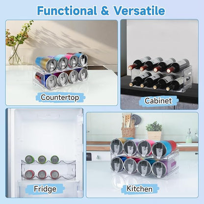 Large Compartment Water Bottle Organizer, 2 Tier Stackable Water Bottle Rack - Image 6