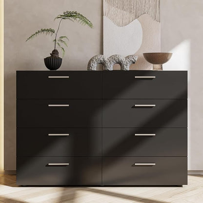 Karl home 8 Drawer Dresser, Wood Black Vanity Drawer Cabinet, Bedroom Storage - Image 5