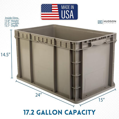 Hudson Exchange 24 x 15 x 14.5" Straight Wall Handled Storage Container Tote - Image 2