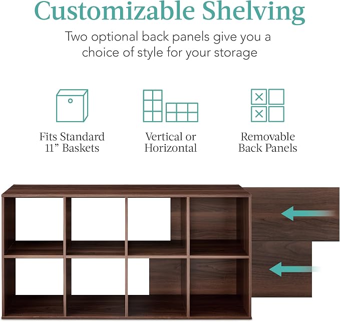 Best Choice Products 8-Cube Storage Organizer, 11in Shelf Opening, Display Shelf - Image 3