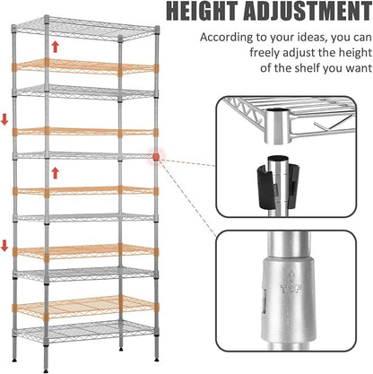 NChanmar 6-Tier Wire Shelving Unit Storage Shelves Metal Shelves 60"x23"x13" - Image 4