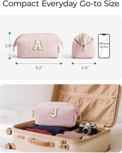 BAGSMART Birthday Gifts Personalized Initial Makeup Bag, Trendy Stuff Gifts - Image 5
