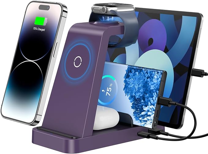 Wireless Charger for iPhone - 5 in 1 Charging Station for Multiple Devices by GAUOLN