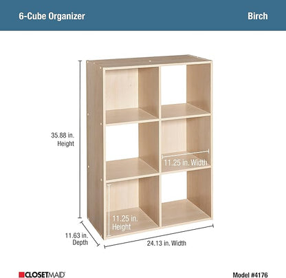 ClosetMaid Cubeicals 6 Cube Storage Shelf Organizer Bookshelf, Vertical or - Image 3