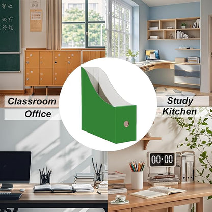 Limitliho 24 Pack Green Cardboard Magazine File Holder - Image 4