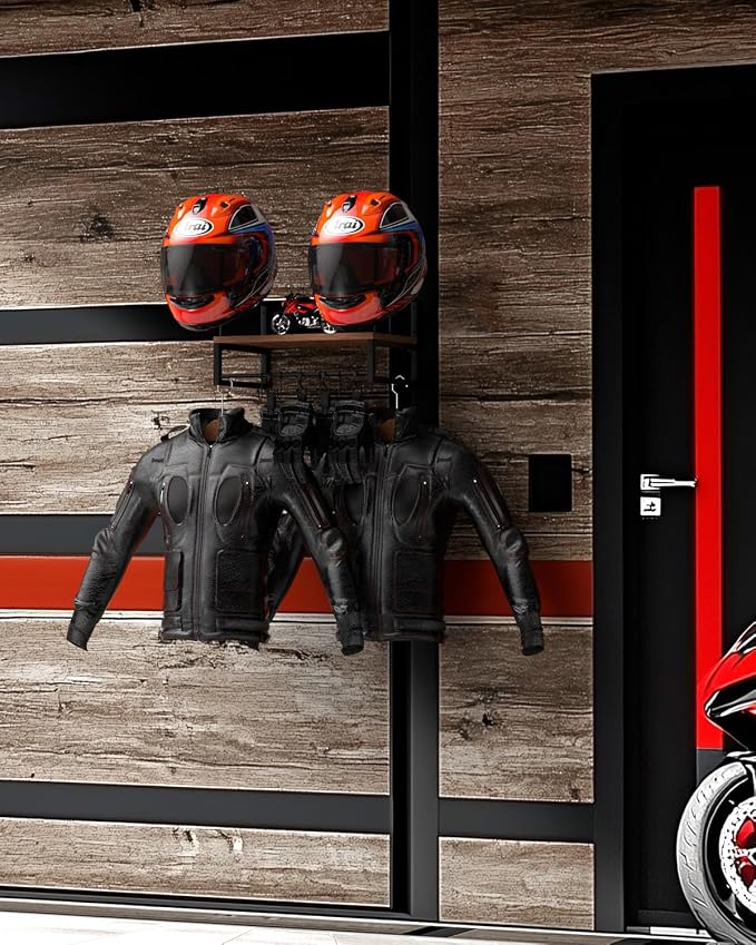 Vieshful Motorcycle Helmet Holder Wall Mount, Helmet Organizer Rack - Image 7
