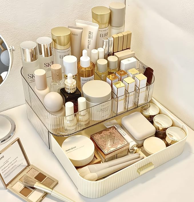 Makeup Organizer with Stackable Drawer, Cosmetic Storage Display Case - Image 3