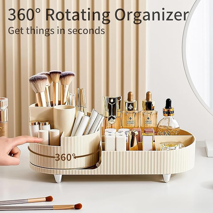 Vecolla Makeup Organizer, Perfume Organizer 360 Rotating Makeup Brush Holder - Image 2