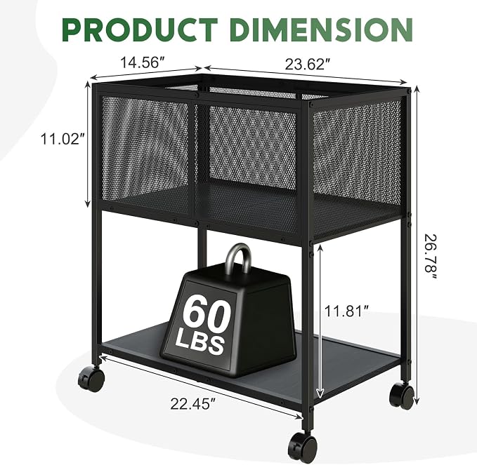 Sbanmao Rolling File Cart, Mobile File Cabinet - Image 3