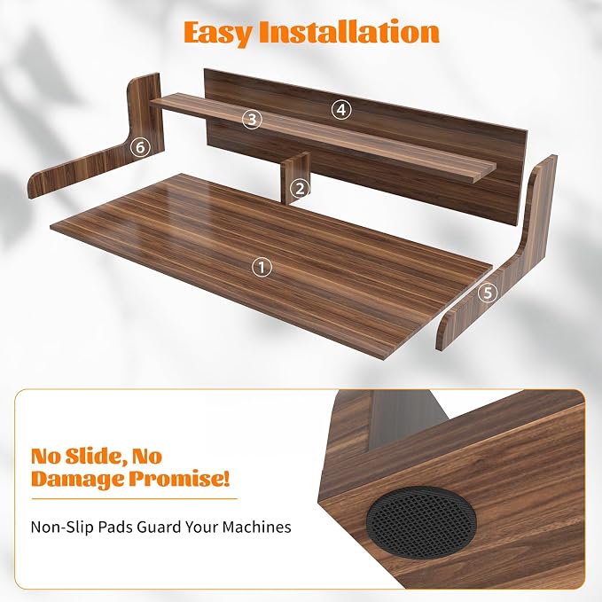 2-Tier Washer Dryer Countertop, Wood Laundry Countertop - Image 4