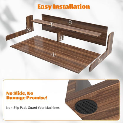 2-Tier Washer Dryer Countertop, Wood Laundry Countertop - Image 4
