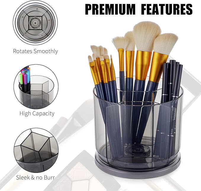 Makeup Brush Holder Organizer, Rotating Makeup Organizer - Image 4