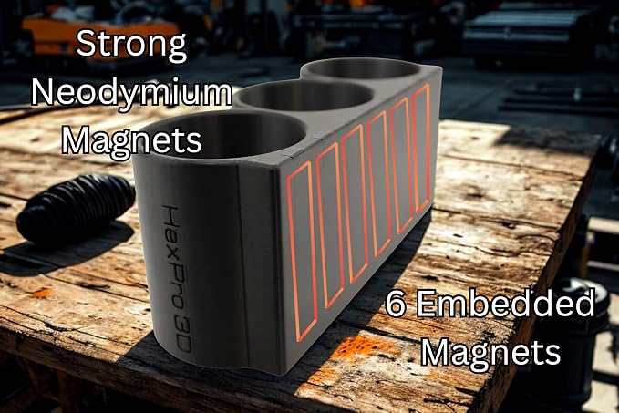 Triple Magnetic Spray Can Holder, 3-Can or Bottle Capacity, Heavy-Duty Magnetic - Image 3