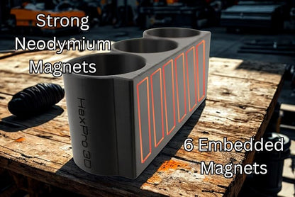 Triple Magnetic Spray Can Holder, 3-Can or Bottle Capacity, Heavy-Duty Magnetic - Image 3