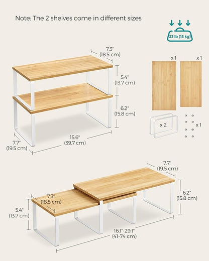 SONGMICS Cabinet Organizer Shelf, Kitchen Storage, Spice Rack, Expandable - Image 6