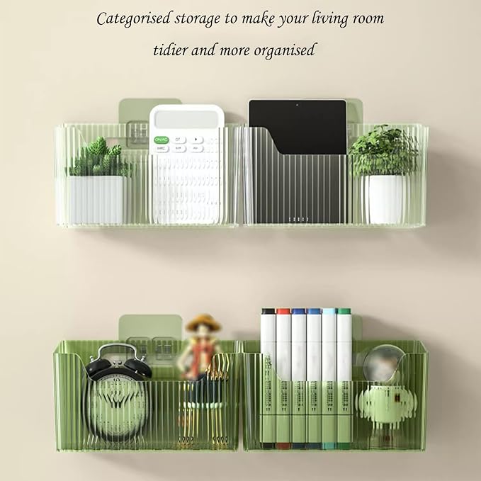 Set Of 2 Storage Organizer Bins Wall Mounted Shower Basket, Shower Caddy - Image 2