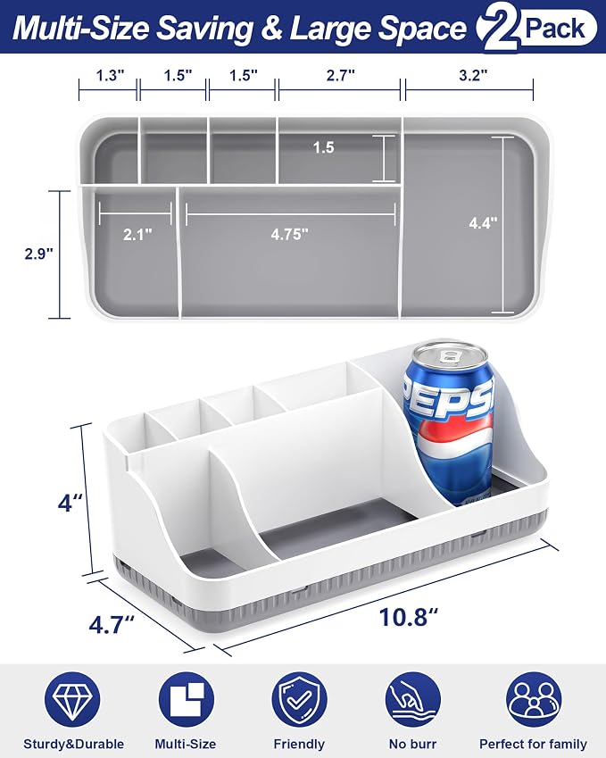 Bathroom Counter Organizer and Storage, 7 Slots Detachable Toothbrush Holders - Image 2