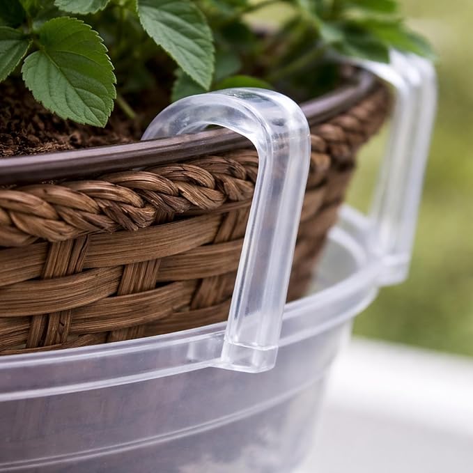 Curtis Wagner Plastics Hanging Basket Drip Pans | Clear, Round Hanging Plant - Image 3