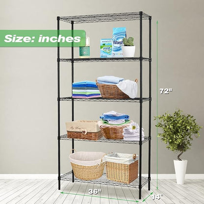 NChanmar 5-Tier Wire Shelving Unit Storage Shelves Metal Shelves Heavy Duty - Image 3