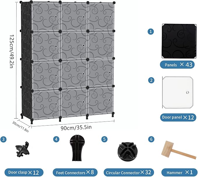 AWTATOS 12 Cube Storage Organizer, Closet Storage Shelves - Image 3