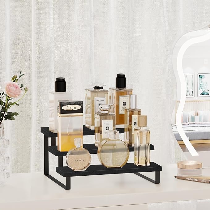 YINMIT Wooden Display Riser Stand, Tiered Perfume and Cologne Organizer Stand - Image 2