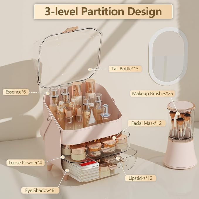 Makeup Organizer Countertop & Makeup Brush Holder - Image 2