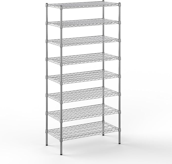 18" Deep x 36" Wide x 74" Height Wire Shelving Kit | 8-Tier | NSF Commercial by Regal+Altair
