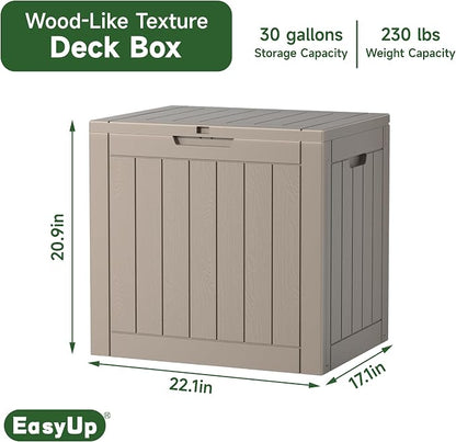 EasyUp 30 Gallon Outdoor Storage Box Waterproof, UV Resistant Outdoor Deck Box - Image 2