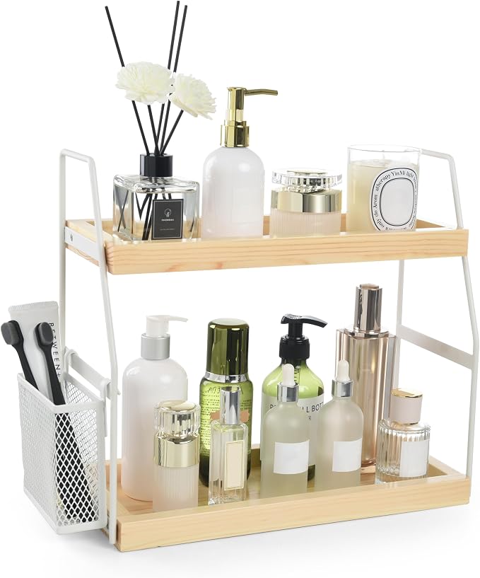 Bathroom Counter Organizer, 2-Tier Standing Storage Shelf by Uneviesyka