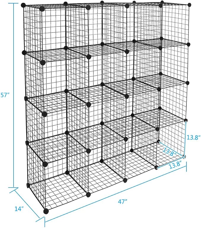 Wire Cube Storage, 16-Cube Organizer Metal, Wire C Grids Storage, Storage Bins - Image 9
