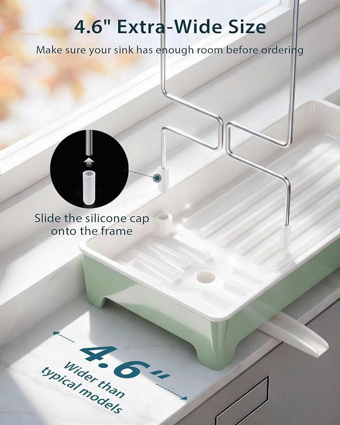 Ceramic-Look Sink Caddy, Rustproof Sponge Holder - Image 4