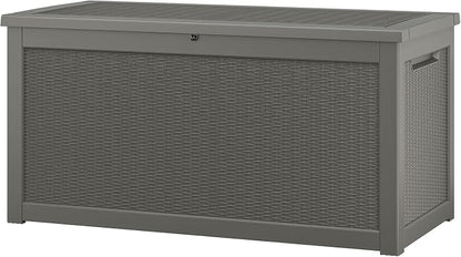 NUNU LAB Outdoor Storage Box, 320 Gallon Deck Box, Resin Waterproof Outside by NUNULAB