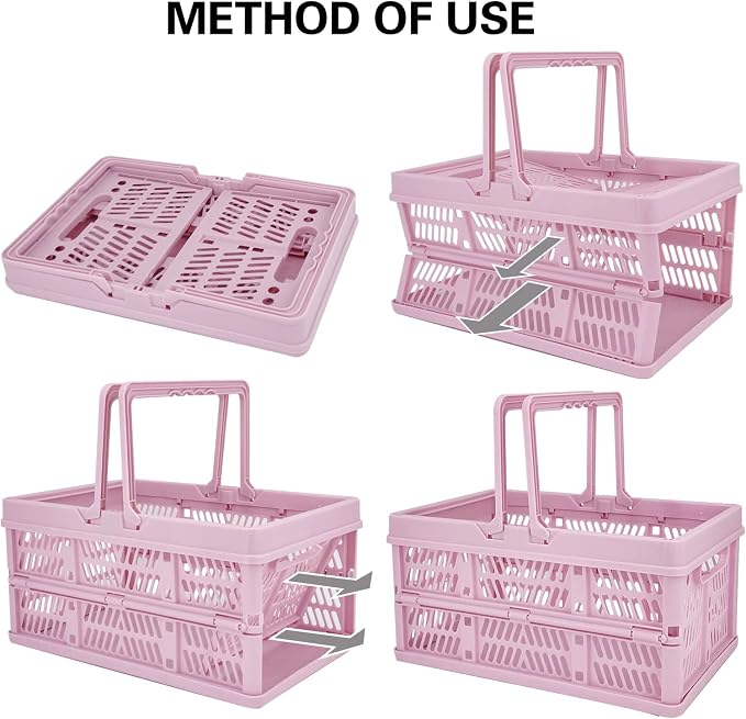 ZHJINGYU crates for storage, plastic baskets for organizing, collapsible - Image 3