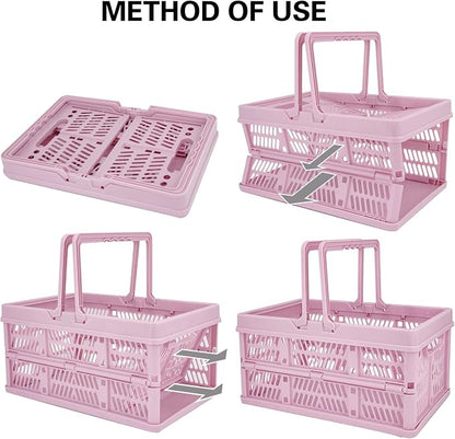 ZHJINGYU crates for storage, plastic baskets for organizing, collapsible - Image 3