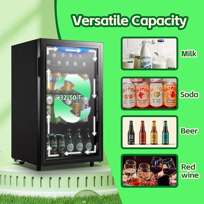 WANAI Beverage Refrigerator Cooler 3.5 Cu.Ft, 120 Can Mini Small Fridge - Image 4
