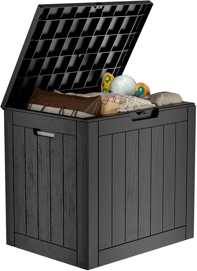 30 Gallon Outdoor Deck Box, Storage Lockable Waterproof Patio Furniture by MAIUSCOLI