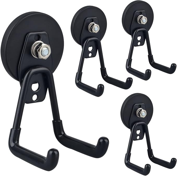 ULIBERMAGNET Heavy Duty Magnetic Garage Hooks, 4 Pack Strong Large Magnet Hook by ULIBERMAGNET