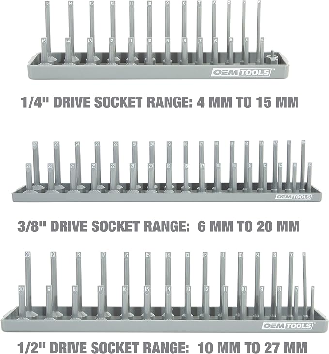OEMTOOLS 22413 6 Piece SAE and Metric Socket Tray Set, SAE and Metric Socket - Image 6