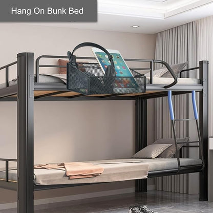 Bedside Caddy Hanging Storage Basket Beside Shelf Metal Organizer - Image 5