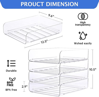 Set of 4 Office Organization and Storage, Stackable Document and File Paper - Image 2