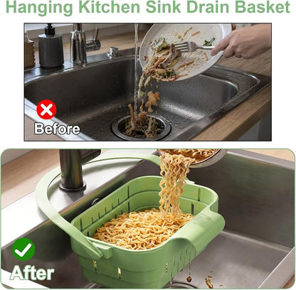 Foldable Hanging Sink Drain Basket Space Saving Colander - Image 3