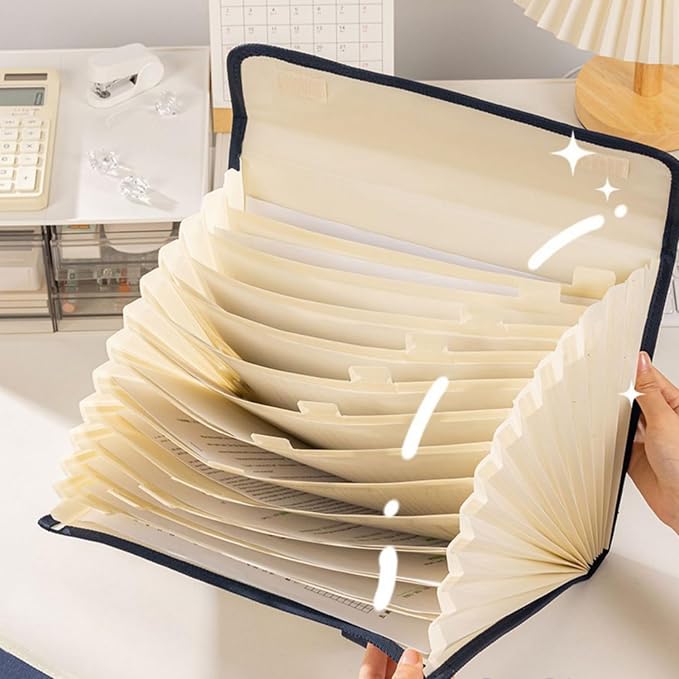 Accordion File Organizer with Handle, 13 Pockets Expanding File Folder - Image 4