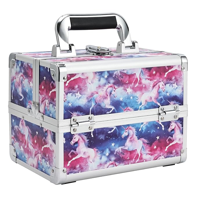 Joligrace Unicorn Makeup Case Oragnizer Portable Travel Makeup Train case 2 by Joligrace