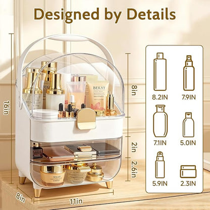 Makeup Organizer with Drawers-Cosmetic Display Case - Image 3