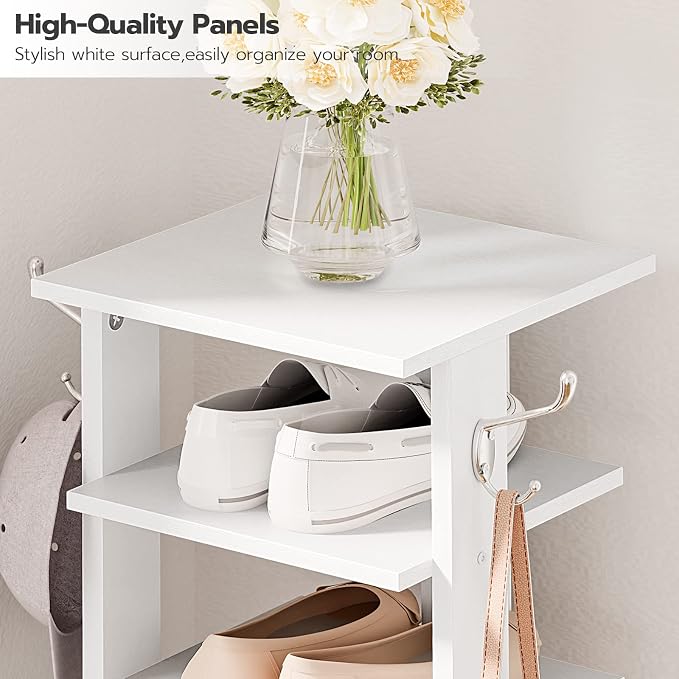 HOOBRO 8 Tiers Vertical Shoe Rack, Wooden Shoe Storage Organizer - Image 5